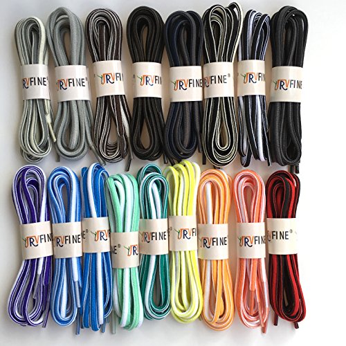 YJRVFINE 1 Pair 45.28" Oval Shoelaces for Athletic Shoes Sneakers Shoe Laces Canvas Shoe Strings(Black Red)