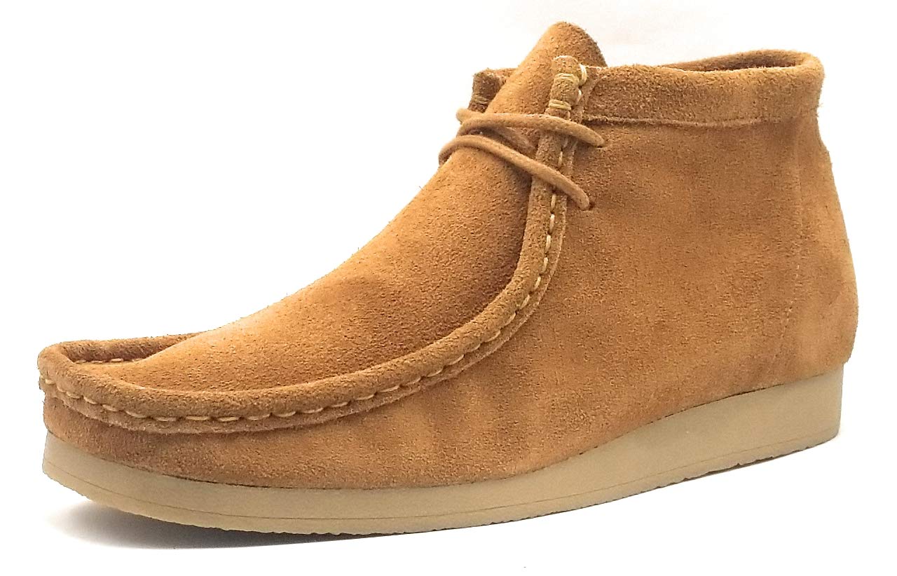 Nairobi Gold Mens Wallabee G2 Genuine Leather Lace Up Boots Moccasin Toe Chukka