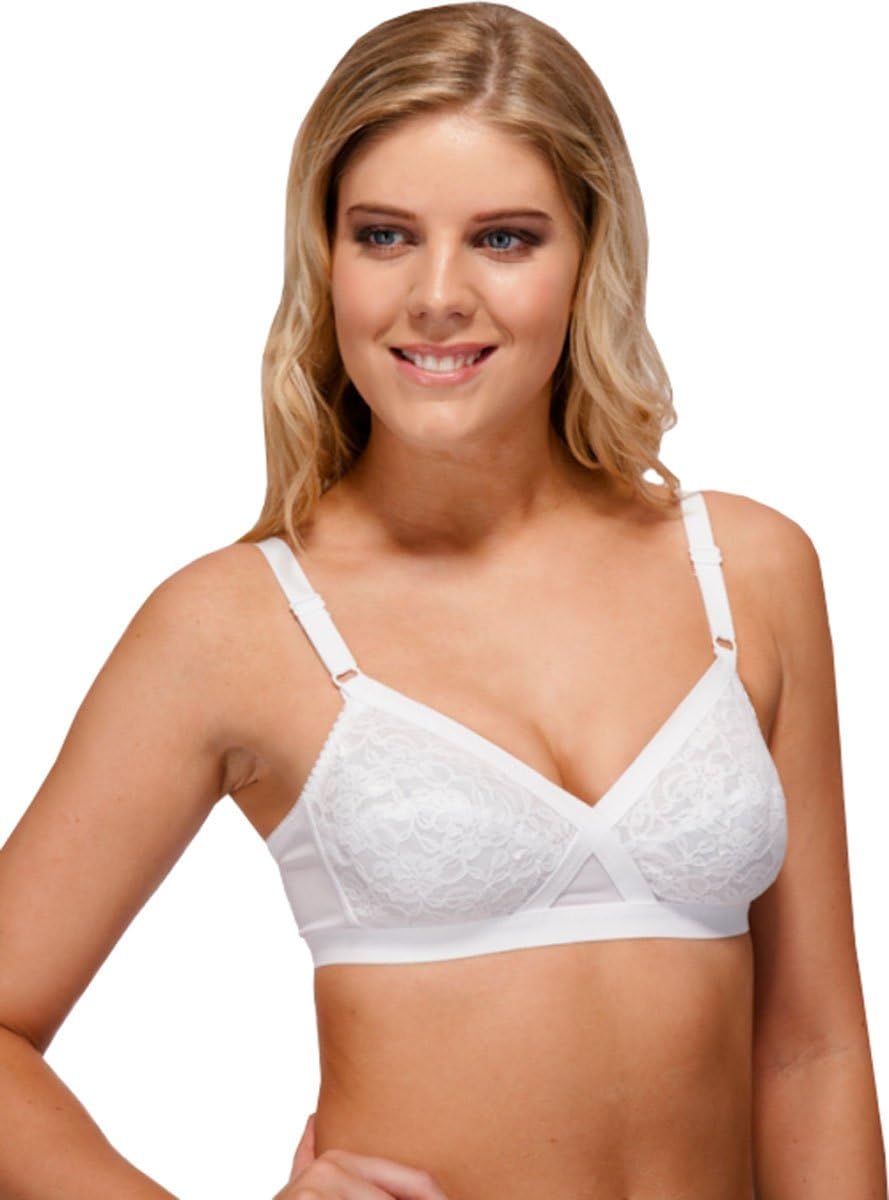 Womens Lingerie Undergarments Cross Your Heart Everyday White Bra BA3471