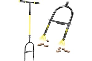 Jardineer Updated Lawn Aerator Coring Tool, Manual Yard Plug Aerators for Soil Compaction, Grass Aerators for Small Yards, Ga