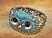 Alilang Womens Antique Owl Bird Crystal Rhinestone Costume Cuff Bangle Bracelet