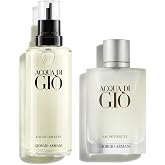 Armani Beauty - Acqua di Gi&ograve; Eau de Toilette - Refill Bundle - With Bergamot notes, Jasmine, White Musks, Patchouli &amp; Cedarwood &ndash; 1.6 Fl Oz Cologne &amp; 5 Fl Oz Refill