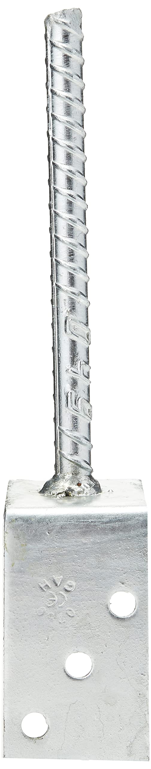 Gah-Alberts 214104 L-Shaped Post Stirrup with Concrete Base Made from Ribbed Steel Hot-Dip Galvanised Width 80 mm