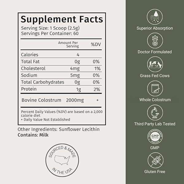 SOULA LIPOSOMAL WHOLE COLOSTRUM SUPPLEMENT POWDER – USA GRASS-FED SUPERFOOD FOR GUT HEALTH, IMMUNE SUPPORT, ATHLETIC RECOVERY & HEALTHY AGING – FIRST MILKING – 60 SERVINGS