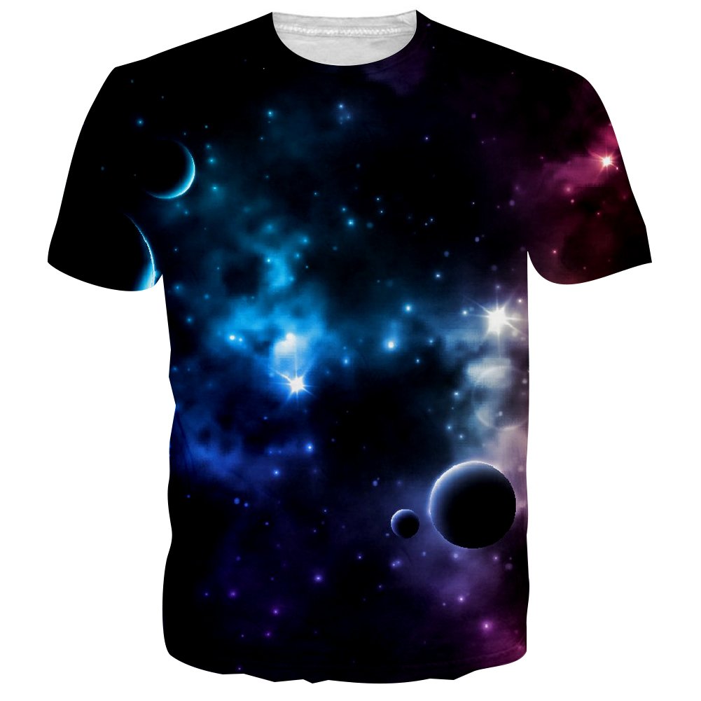 BFUSTYLE Casual Planet 3D t Shirt Crew Neck Short Sleeve Tee Top Sweatshirts t Shirts for Men Graphic（XL,Planet）