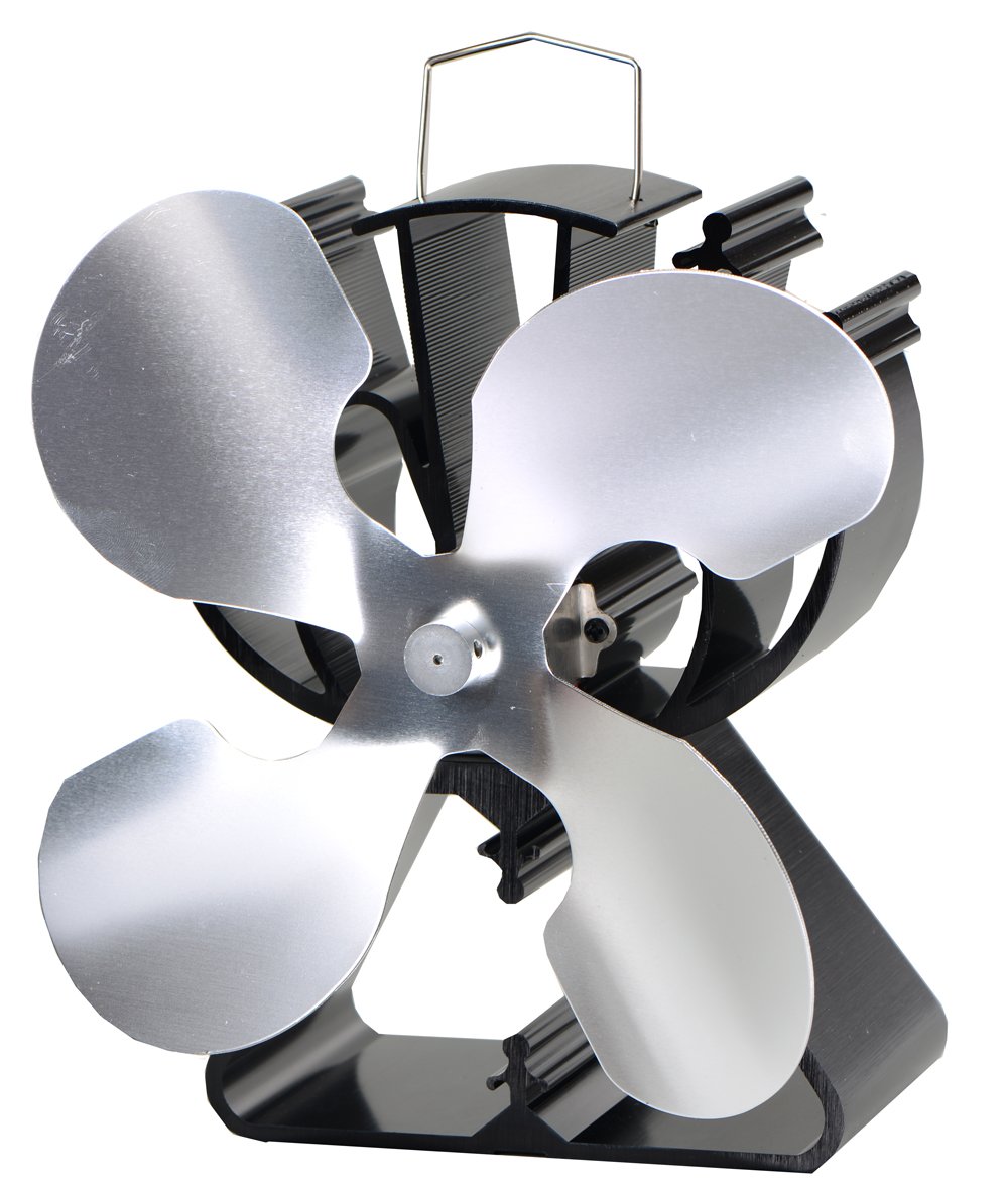 4-Blade Heat Powered Stove Fan for Wood / Log Burner/Fireplace increases 80% more warm air than 2 blade fan- Eco Friendly