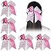 Ncmama Baby Girls Breast Cancer Pink Glitter Cheer Bow Sparkle Hair Tie Ponytail Holder Pack of 5