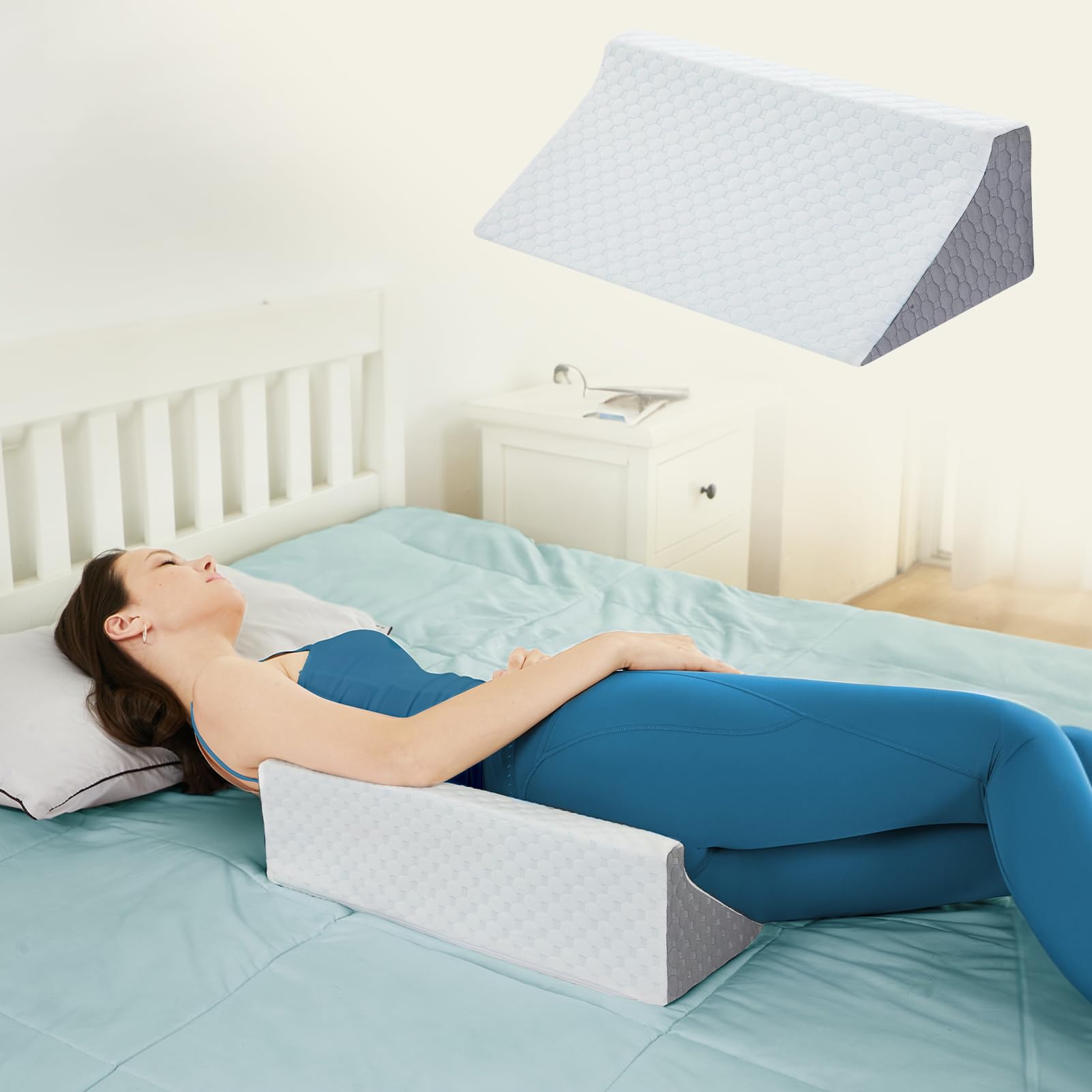 Photo 1 of Loeysu Wedge Pillow for Sleeping, Side Sleeper Body Back Positioners for Back Pain, Preventing Bedsores, After Surgery, Pregnancy Support, Ankle Support, Bed Wedge Pillow for Side Sleepers