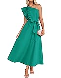 ZESICA Women's 2025 Summer One Shoulder Ruffle