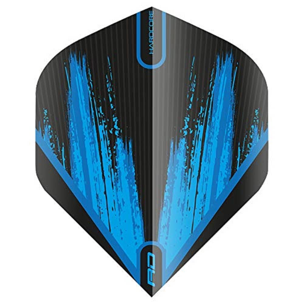 RED DRAGON Hardcore Radical Black & Blue Dart Flights - 4 sets Per Pack (12 Dart Flights in total)