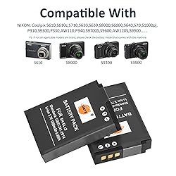 DSTE Replacement for 2X EN-EL12 Li-ion Battery