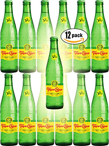 Topo Chico Twist of Lime Sparkling Mineral Water 12 Ounce Glass Bottles