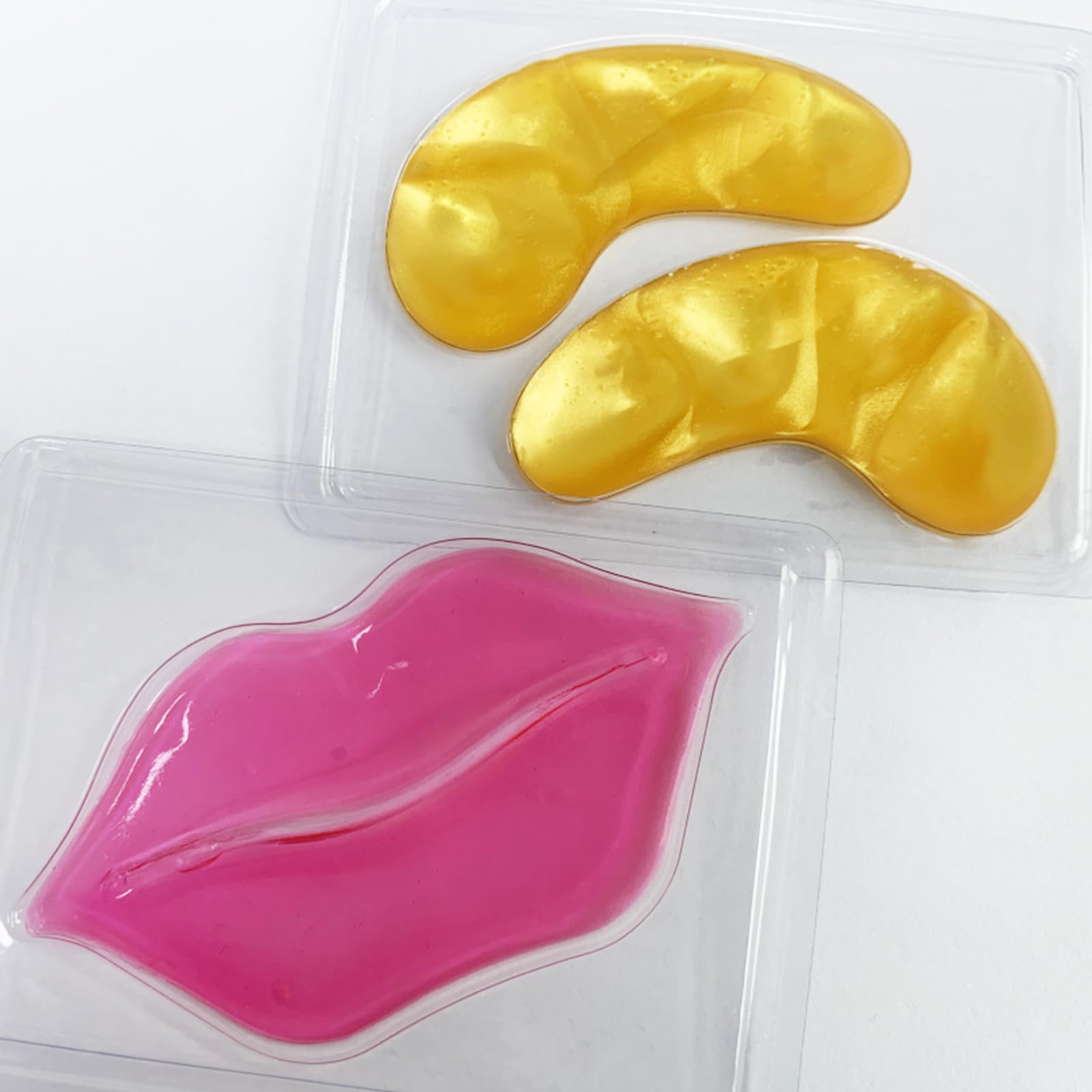 30 Pairs Lip Masks & Eye Masks,Gold Under Eye Patches for Puffy Eyes,Peach Red Lip Masks Skincare,Effectively Moisturizing the Lip & Eye Skin,Anti-Aging,Reducing Fine Lines,Nourishing for Face Care