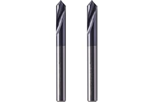 BestParts High Performance 2Pcs Solid Carbide Spotting Drill - AlTiN Coated, 90 Degree, 2 Flute, 1/4" Shank Diameter, 3/4" Flute Length, 2-1/2" Overall Length