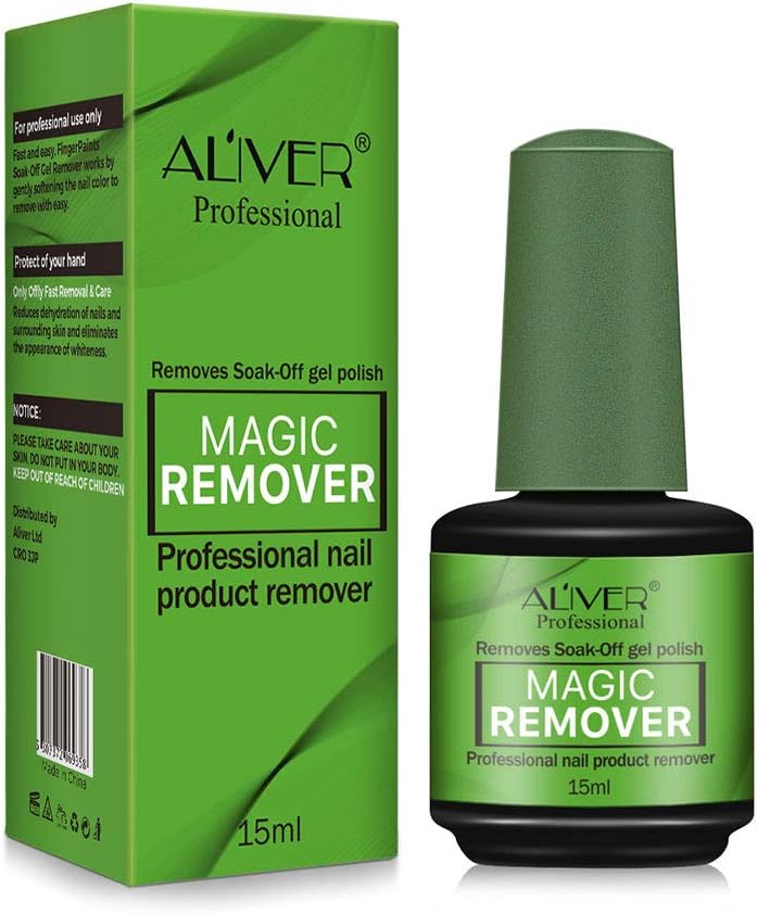 Magic Soak-Off Gel Nail Polish Remover, Professional Removes in 3-5 Minutes Nail Polish Delete Primer Acrylic Clean Degreaser for Nail Art Lacquer Easily & Quickly, Don't Hurt Your Nails - 15 ml