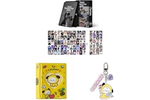 SCISSH Kpop Set 60pcs JIMIN Personal Photocards Postcard, 32pcs Stickers, Chimmy Album Binder Holder Book, Chimmy Keyring Keychain (JIMIN)
