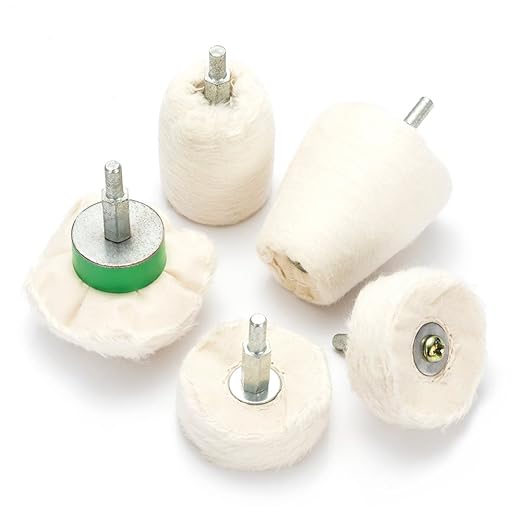 JTENG 5 Stück Polierscheibe Polieraufsatz Polierkegel Polierkonus Polier Wheel Polishing Buffing Pad, bürsten Satz weißer kon