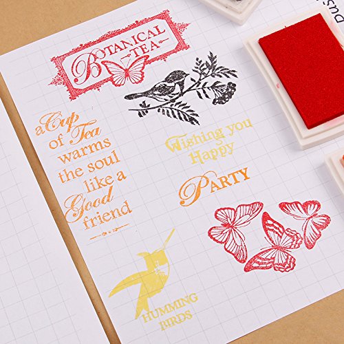 Miraclekoo Washable Craft Ink Pad Finger Ink Pad Stamps Partner Craft Stamp Pad 15 DIY Assorted Color - Pink,Yellow,Purple,Coffee,Green,Blue,Red and so on - Thumbnail 5