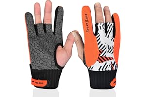 QISUO Bowling Gloves,Bowling Gloves Breathable Anti-Skid Bowling Thumb Protectors Sports Gloves for Men Women