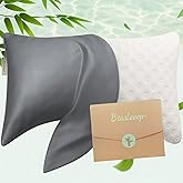 Curved Pillowcase for Side Sleeper Pillow, 1 Pack Bamboo-Derived Rayon Cooling Crescent Pillow Cover with Zipper, Replacement Case for Curved/Moon Pillow, Dark Gray, Queen Size 20" × 30"