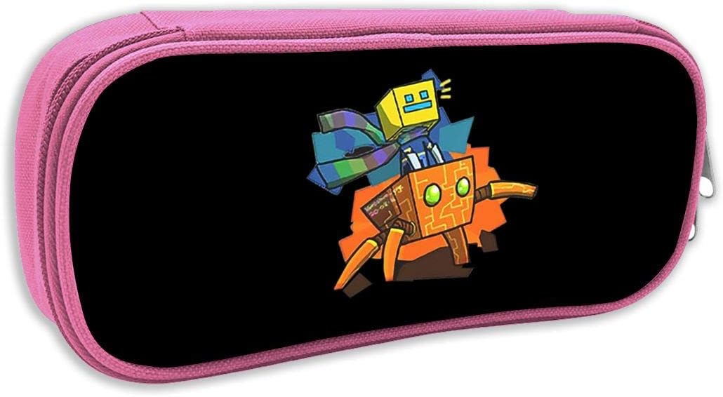 Zhangyanq Geo-met-ry Da-sh Anime Makeup Pouch Durable Students Cool Stationery with Double Zipper for Boys&Girls