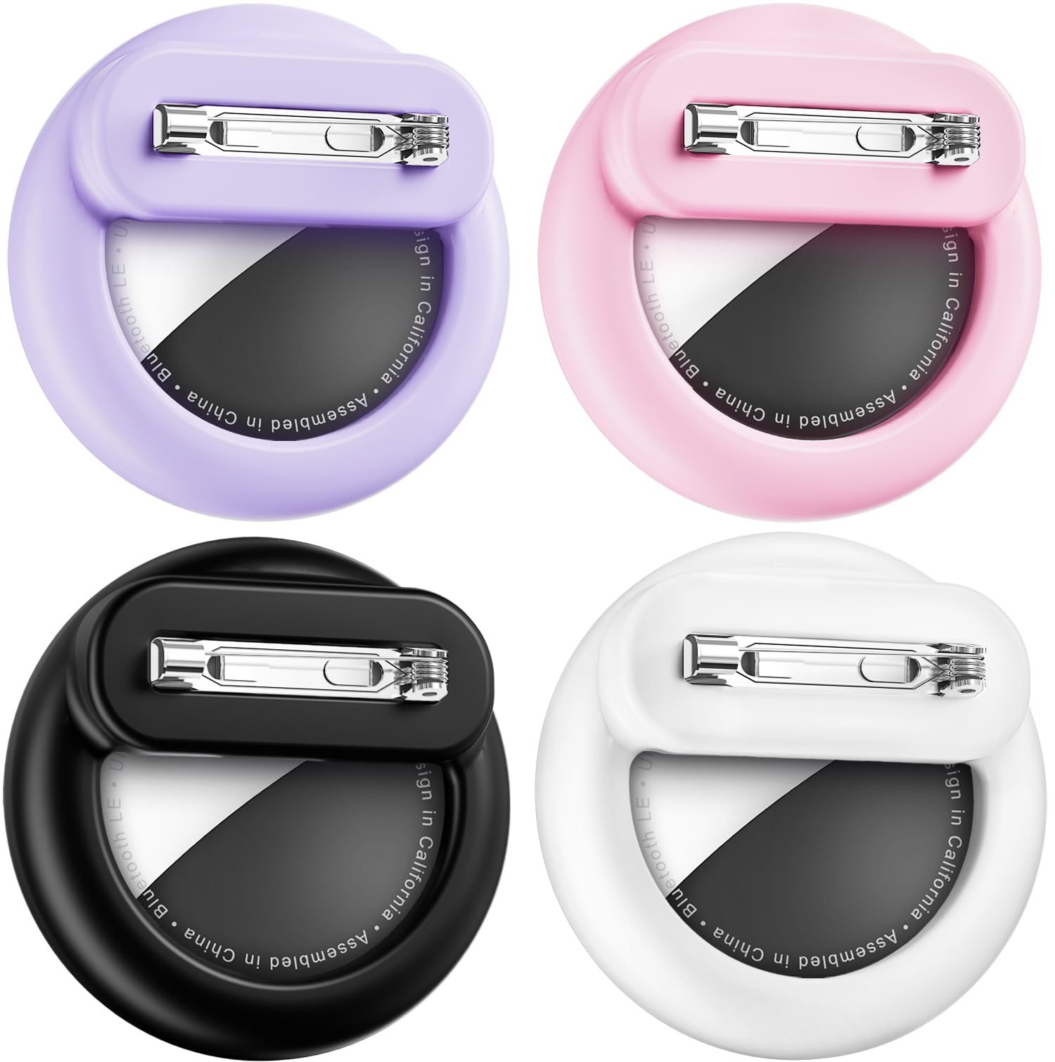 Photo 1 of Wowwat Compatible with Apple AirTags Holder for Kids, 4 Pack Hidden Case for Air Tags Holder with Safety Pin, Anti-Lost for Kids, Baby, Elderly, Luggage, Shoe, Clothes - Black White Pink Purple