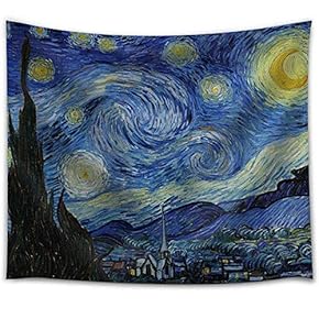 Starry Night by Vincent Van Gogh - Fabric Tapestry, Home Decor - 51x60 inches