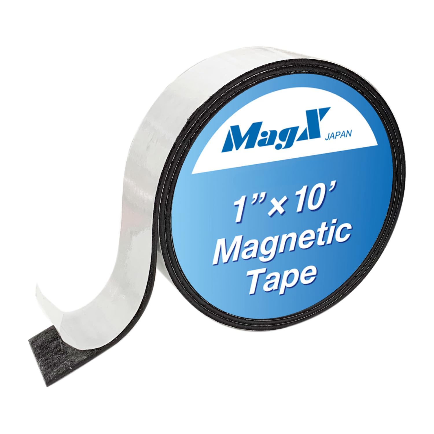 MagX Magnetic Tape with Adhesive 2.5cm×3m, Ultra Thick 1.5 mm, Magnetic Strip with Self Adhesive, Flexible Magnetic Roll Tape, Peel and Stick, Anisotropic Strong Magnets, Stationery, Office Supply