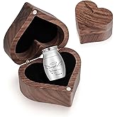 Kagrec Wood Small Urn for Human Ashes Keepsake Stainless Steel Mini Urn Cremation Urn for Ashes for Memory-Wing