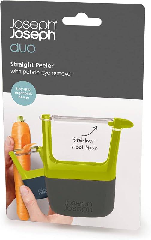 Duo Eplucheur droit Easy-Grip pour pommes de terre et légumes, vert