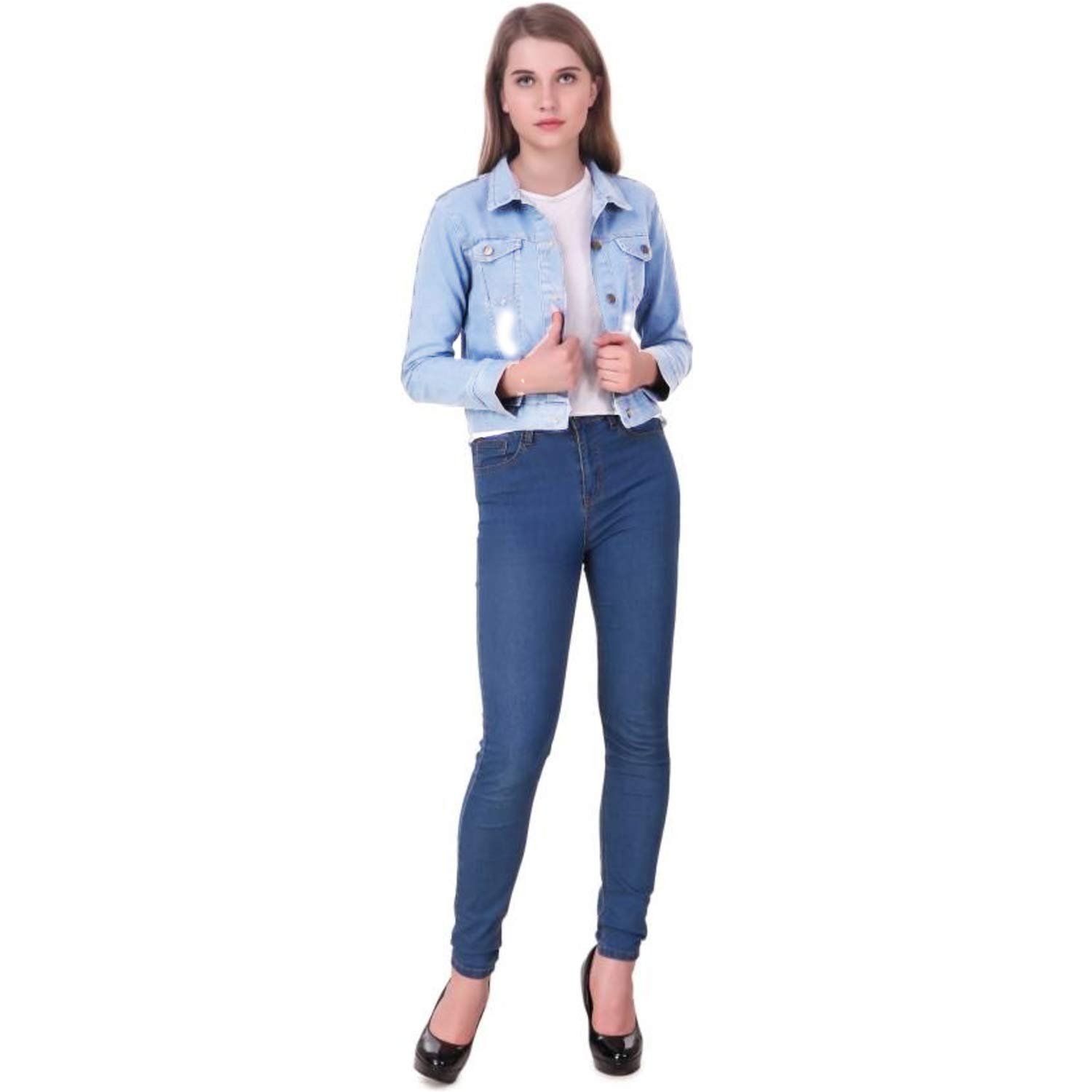 c.cozami full sleeve solid women denim jacket