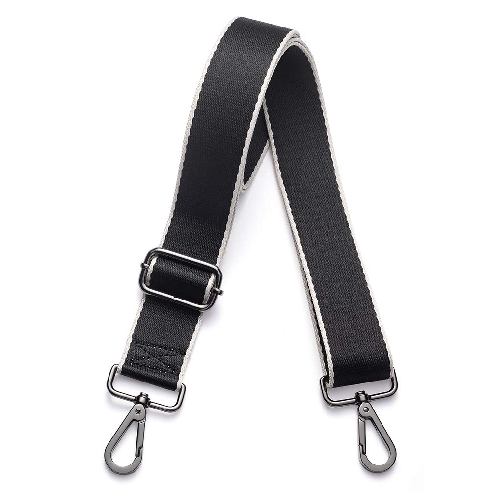 Kolti Purse Strap Replacement Crossbody Handbag Stripe Wide Adjustable, Gun Metal Buckle-20, 1.5 inch width