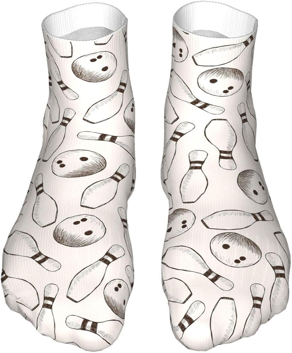 KXT Sketchy Bowling Pins Womens Socks,Cushioned Athletic