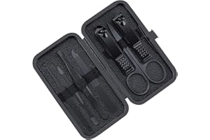 Lexziuo 7PCS Manicure Set with Case Professional Pedicure Set, Stainless Steel Nail Care Kit for Men & Women - Toenail Clippe