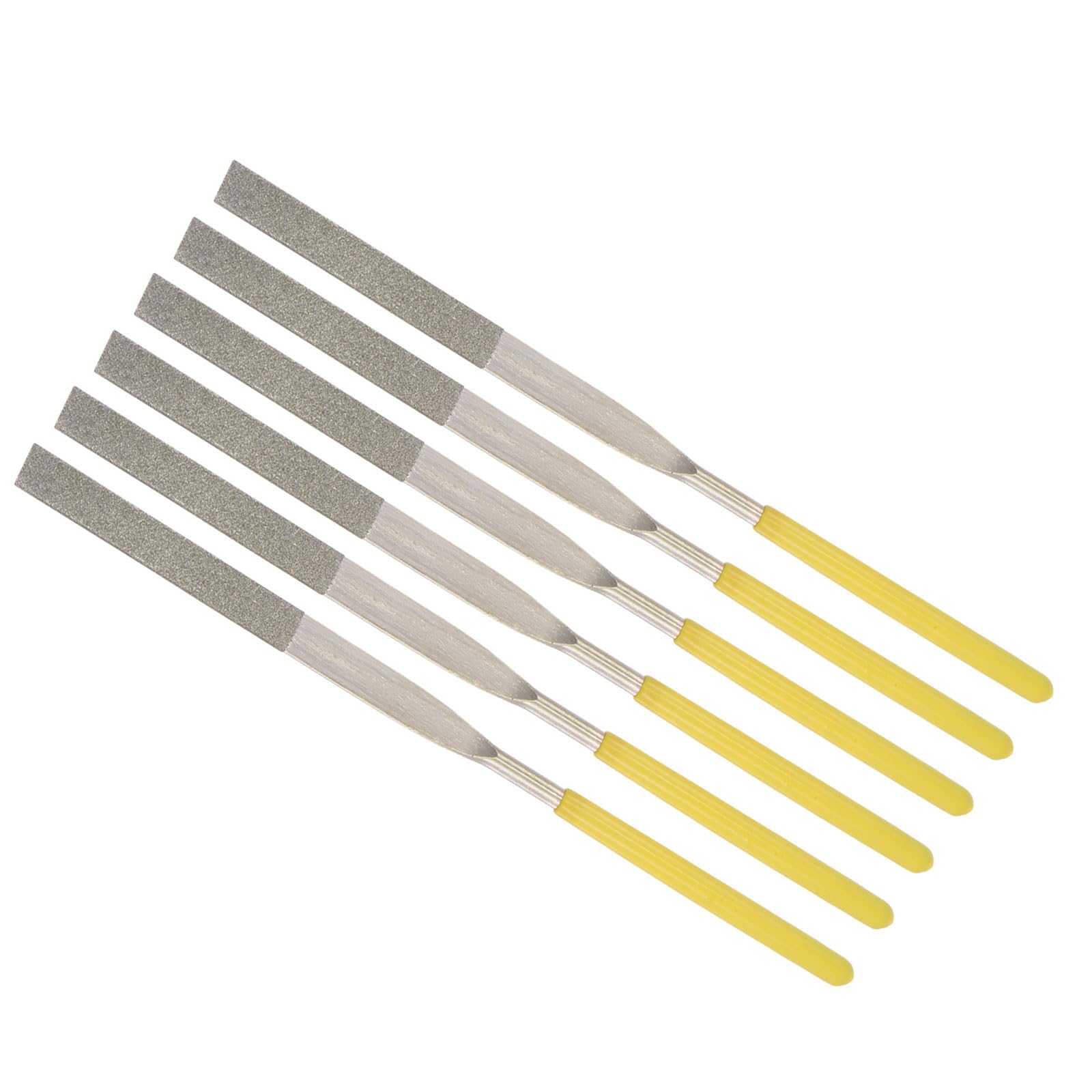 CoCud Diamond Coated Needle File, | 4mm Shank 160mm Length|, Diamond Flat Files Sharpening Tool - (Applications: for Metal Glass Stone), 6-Pieces