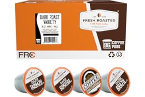 Fresh Roasted Coffee, Dark Roast Variety Pack, K-Cup Compatible, 96 Pods