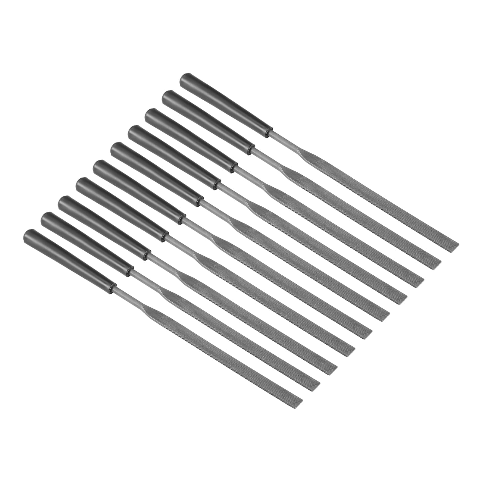 CoCud Flat Needle File, 3mm Shank Size 140mm Total Length, Steel Rasps Files with Nonslip Handle - (Applications: for Workshops), 10-Pieces