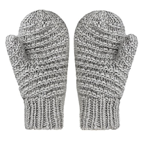 Woman Men Winter Cable Knit Mitten Gloves Thermal Polar Fleece Lined Warm Mittens