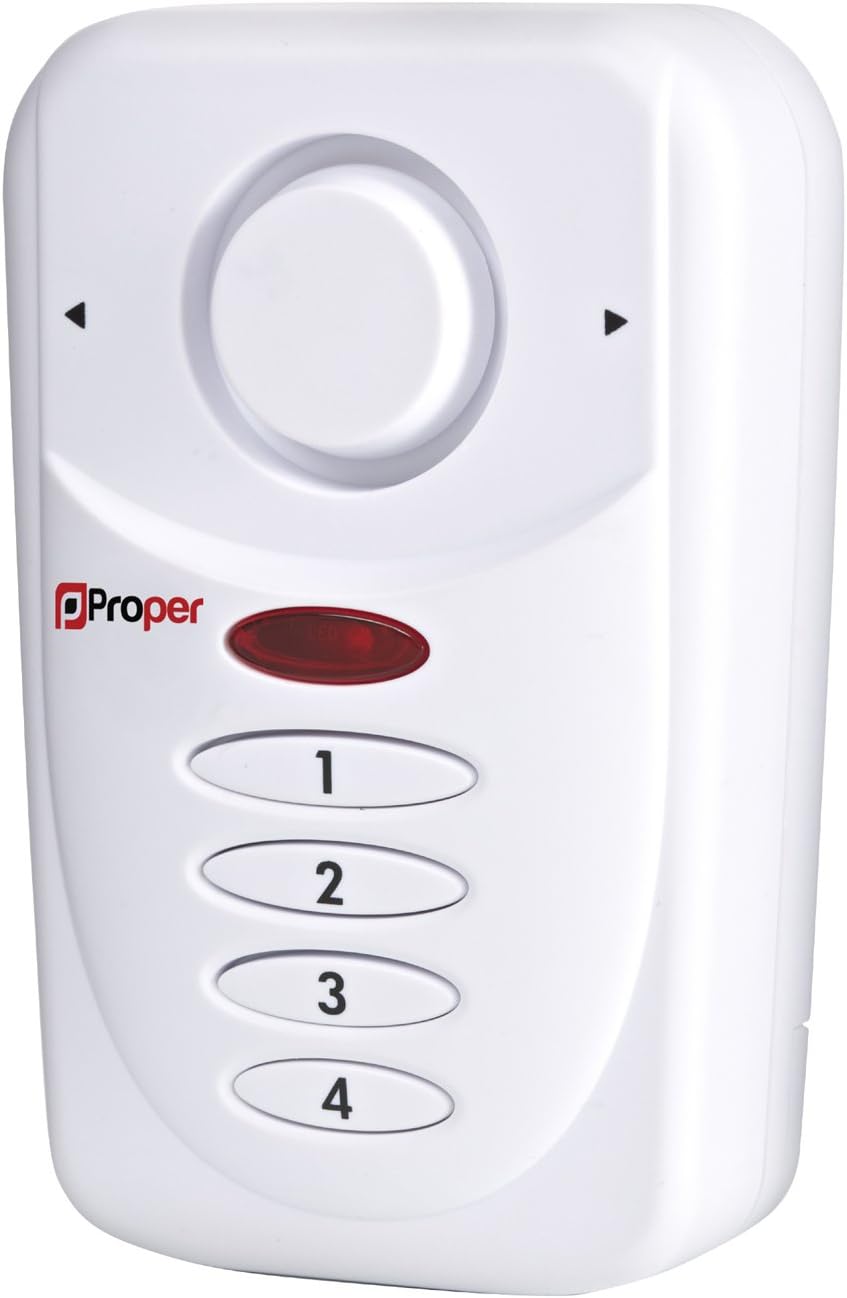 ProperAV Window Alarm with Keypad and Loud 110dB Siren, Battery Operated, White - Image 3