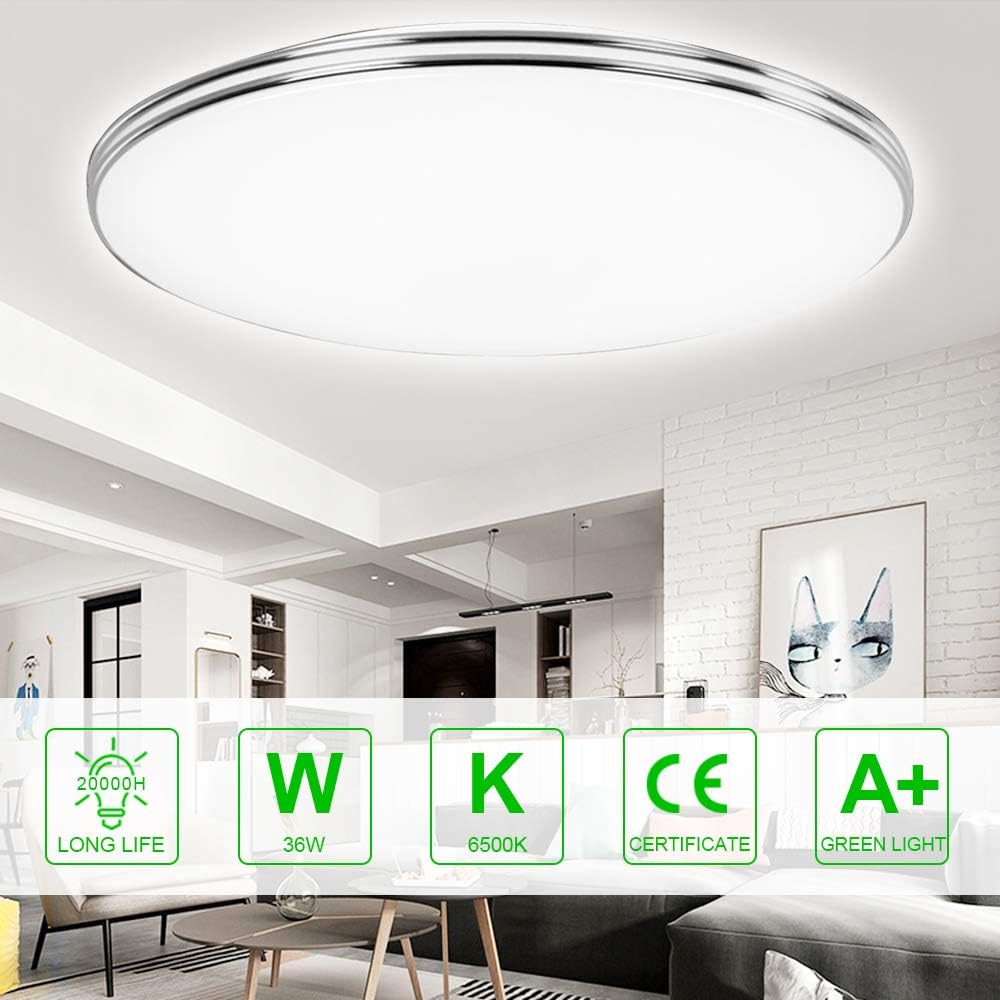 MOONSEA LED Flush Mount Ceiling Light, Super Slim 7 Inch LED Ceiling Light, 6500K Daylight LED Ceiling Light For Bedroom, Living Room, Dining Room White 7 Inch For Sale | Katy, TX | Nellis Auction