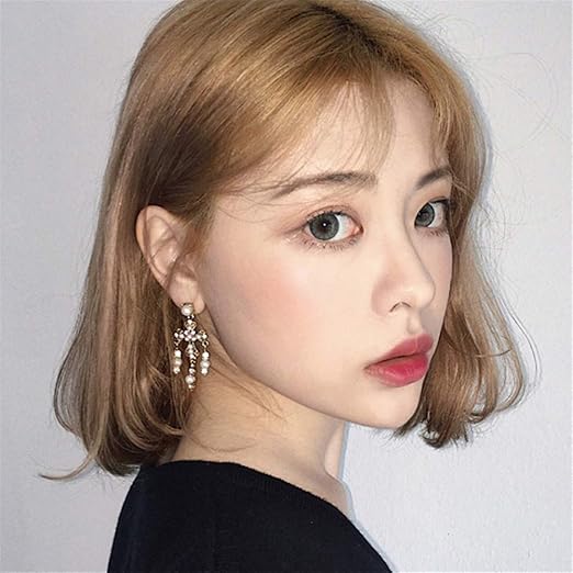 Amazon Com Fmtmy Short Straight Hair Lady Bobo Head Buckle Wave