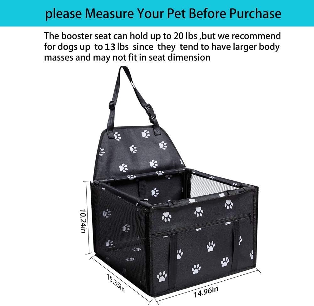 GENORTH Small Dog Car Seat Upgrade Deluxe Washable Portable Pet Car Booster Seat Travel Carrier Cage with Clip-On Safety Leash and Blanket, Perfect for Small Pets : Pet Supplies