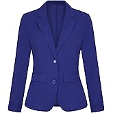 LADI TREND Women's Blazers & Suit Jackets Button Front Jacket with Pockets Blue