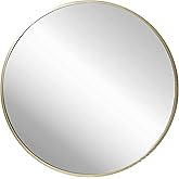 FrameWorks 24" Deluxe Contemporary Brass Gold Circular Aluminum Mirror