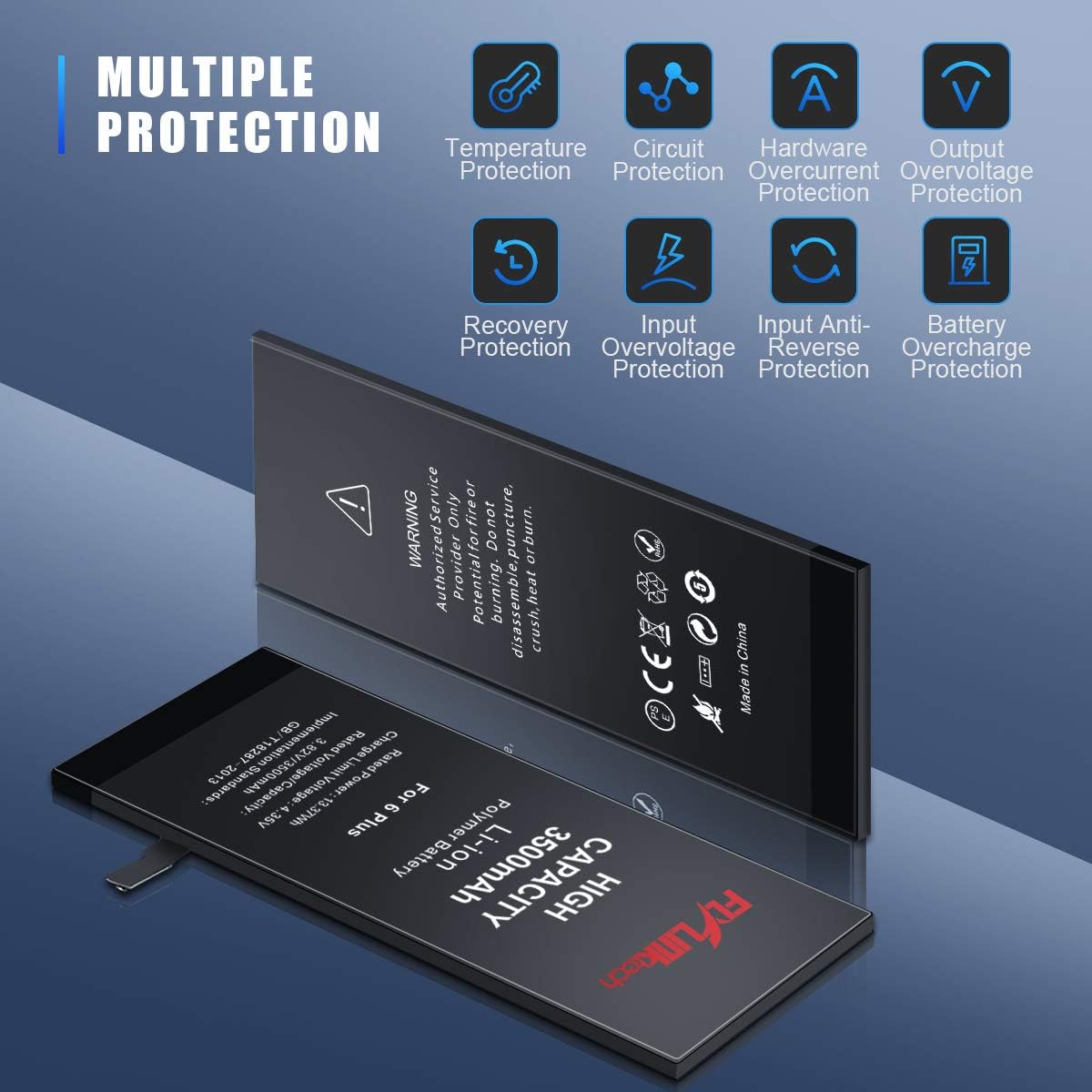 Flylinktech for iPhone 6 Plus Battery Replacement, 3500mAh High Capacity Li-ion Battery with Repair Tool Kit-Included 24 Months Assurance: Home Audio & Theater