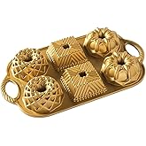 Nordic Ware Geo Bundtlette, 3.5 Cups , Gold