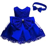 0-6T Toddler Girls Pageant Lace Dresses Baby Birthday Party Embroidery Dress with Headwear