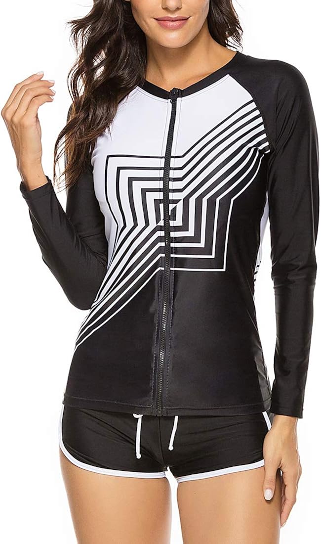 Aidotop Damen Rash Guard Bademode Tankini Sets für Schwimmen Surfen