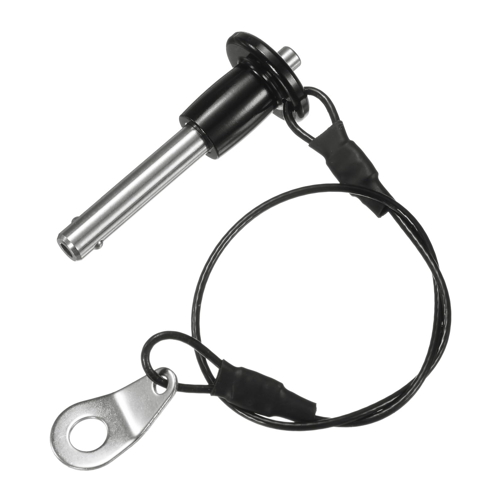 M METERXITY Push-Button Ball Locking Pin, 1/4" [6mm] Dia., 31/32 [25mm] Usage Length Quick Release Lock Pins W Lanyard Cable for Speaker/Aviation/Gym/Machine [304 Stainless Steel]