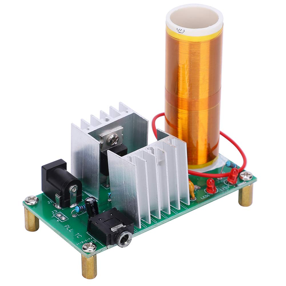 Mutuer Tesla Coil Kit,Tesla Coil Module DIY Mini Assembly Plasma Speaker Electronics Kit 15W DC 15‑24V 2A